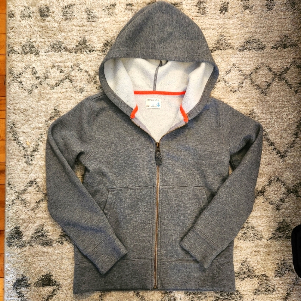 Crewcuts Kids' fleece full-zip hoodie in Gray Size 10